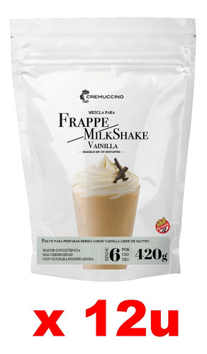 Frappe Milkshake Vainilla 420gr Cremuccino Licuado Café