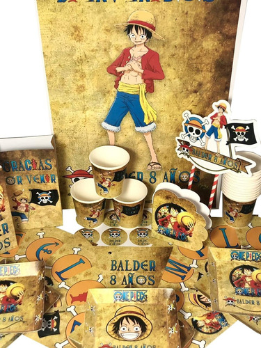 Cotillón Infantil Personalizado Premium X 20 One Piece 