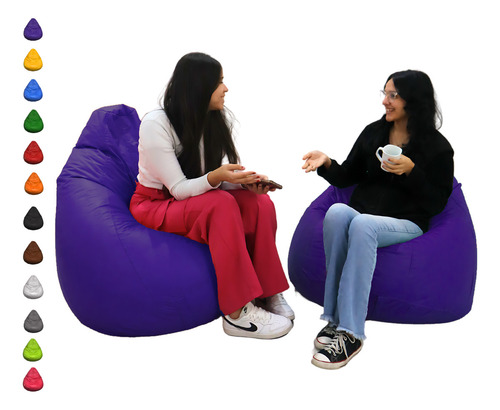 Kit 2 Puff Pera Com Enchimento Conforto Gigante Eventos Casa Cor Roxo