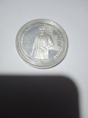 Moneda De Plata  Natalicio Simón Bolivar 