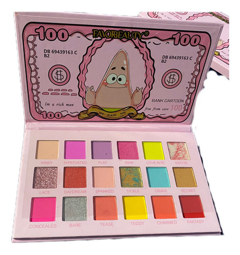 Favorbeauty Kit 3 Paletas De Sombras De Bob Esponja Multicolores