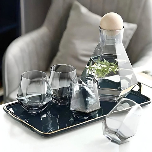Set Jarra 1300ml Y4 Vasos 300ml Mod Diamante Versatil Licor