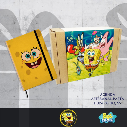 Cuaderno Tipo Agenda Artesanal Bob Esponja