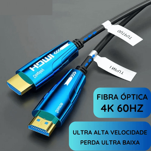 Cabo Fibra Óptica Hdmi 2.0 4k 60hz / 18gbps De 25 Metros