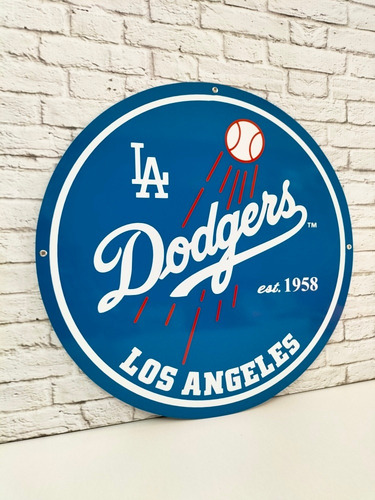 Vintage Dodgers Los Angeles Letrero De Metal Estilo Antiguo