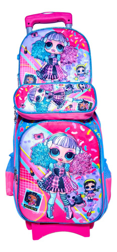Kit Mochila Primaria Con Ruedas Lonchera+lapicera Kit×3