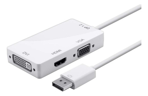 Displayport 1.2a To 4k Hdmi Dual Link Dvi And Vga White