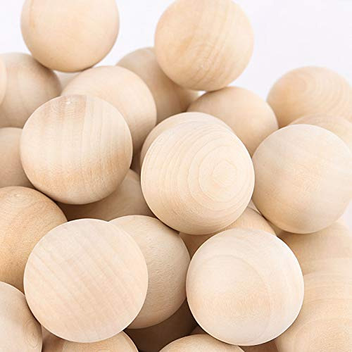 25 Piezas De Bolas De Madera Redondas De 2 Pulgadas, Bo...