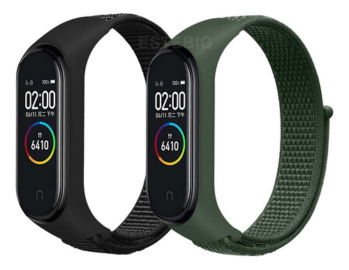 2 Correa Para Xiaomi Mi Band 7 6 5 4 3 Nylón Y Ajuste Velcro