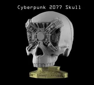 Cyber Cráneo (cyberpunk 2077)- Escultura