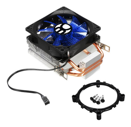 Imagem 3 de 7 de Cpu Cooler Universal Led Azul Com Base Heat-pipes Em Cobre