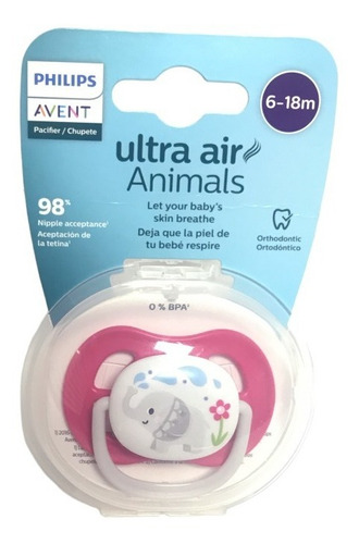 Imagen 4 de 7 de Chupete Philips Avent Ultra Air Scf081/12 6-18m