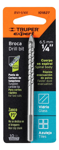 Broca Para Cerámica Mármol Vidrio 1/4'' Zanco P3 Antiderrapa