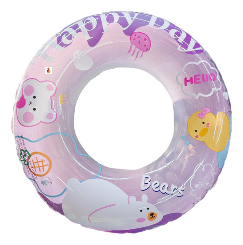 3 Salvavidas Dona Rueda Osito Pato Infantil Inflable #80 Cm