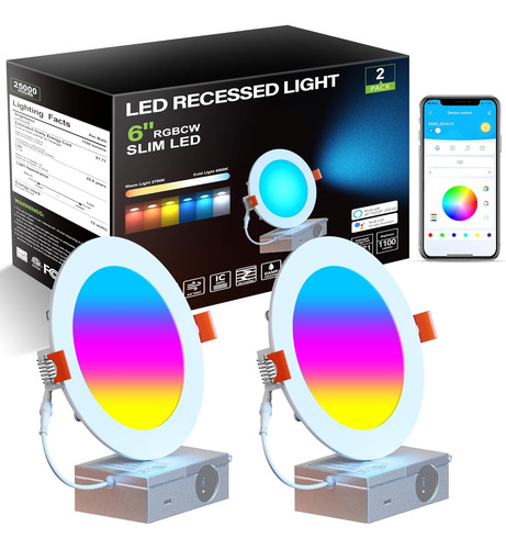Luces Empotrables Inteligentes Rgb De 6 Pulgadas Con Control
