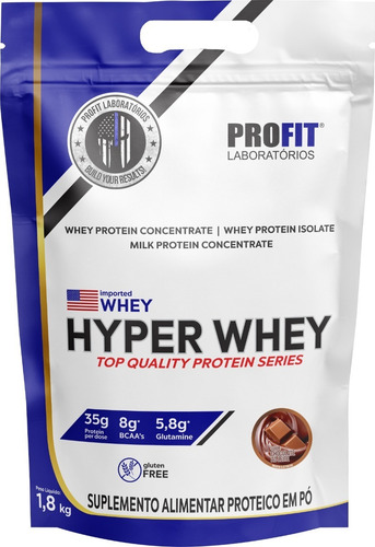 2x Hyper Whey Protein 1,8kg Isolado/concentrado -profit Labs