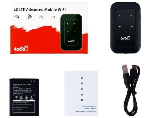 Modem 4g Wifi Lte Com Bateria 150mbps Preto