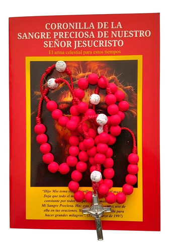 Imagen 2 de 6 de Kit Rosario Y Libro Coronilla A La Sangre De Cristo