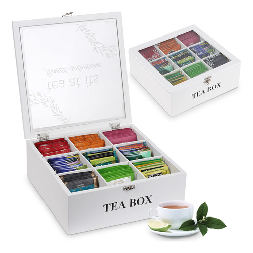 Handrong Caja De Té Organizador De Bolsas De Té De Madera.