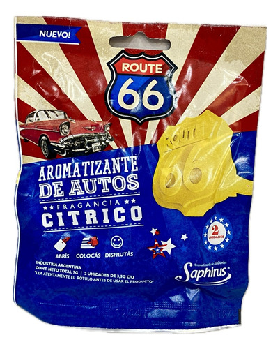 Aromatizante Para Autos Route 66 Saphirus Sobre X 2