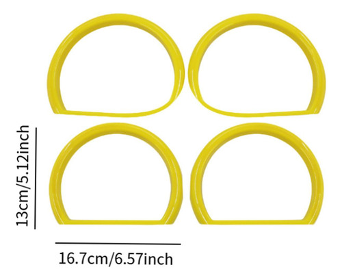 4 Piezas De Cubierta De Pantalla De Faro, Biseles Amarillo