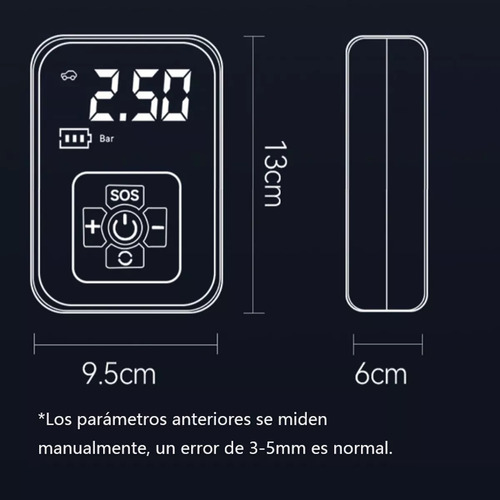 Wireless Compresor De Aire Portatil Inflador De Llantas