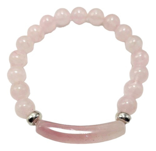 Pulsera Plata 925 Con Piedra Natural Cuarzo Rosa