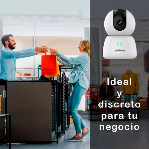 Cámara Wifi Dahua Technology Dh-ipc-h3bp-0360b, 3 Mp, Panorámica De 0° A 350° E Inclinación De -5° A 80° Vision Nocturna 10mts Ir Con Memoria Microsd De 128gb
