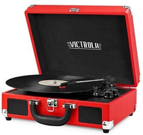 Tocadiscos Vintage De 3 Velocidades Con Bluetooth Victrola C Color Rojo