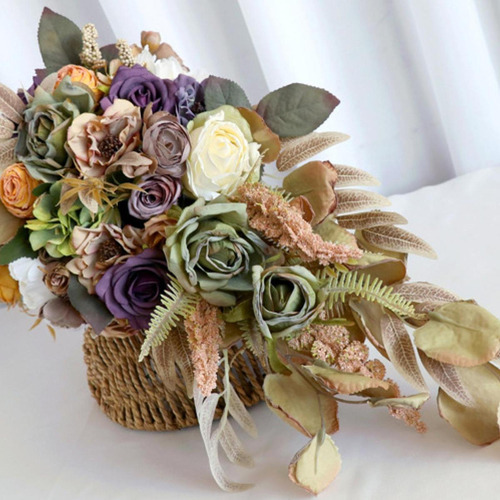 Bouquet Bouquet Novia Sosteniendo El Ramo Elegantes Flores