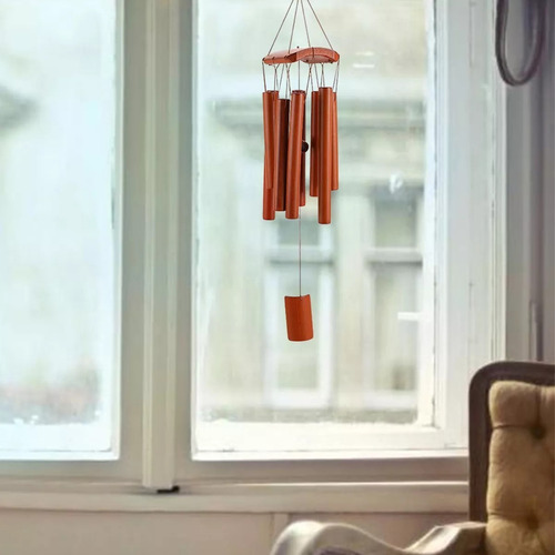 2campana De Viento Móvil 5 Tubos Buena Suerte Feng Shui 65cm