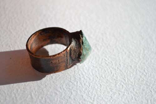Imagen 7 de 9 de Anillo Piedra Natural Aguamarina Con Cobre, Joyeria