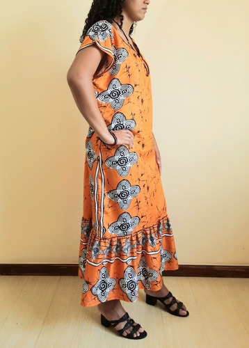 Imagem 2 de 6 de Vestido Feminino Tecido Longo Olga