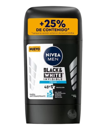 Pack X 3 Desodorante Barra Nivea Black & White Fresh