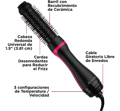 Revlon One step Cepillo Secador Voluminizador Redondo Negro