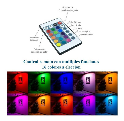 Reflector Led Rgb 30w Exterior Luces Led 16 Colores Efectos
