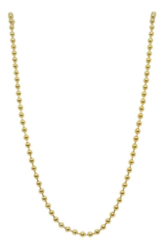 Cadena Oro Amarillo 18k Laminado Mujer Bolita Dama Elegante