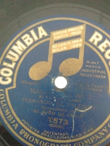 Fernando El Valencia El Niño De Cadiz Disco Pasta T573 C23