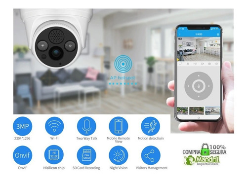 Cámara Vigilancia Ip Wifi Interior Alarma Audio 128gb Sricam