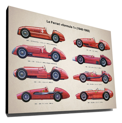 Cuadro Ferrari Historia Formula 1 40x30 Cm F1 Ferraris Autos Negro Negro