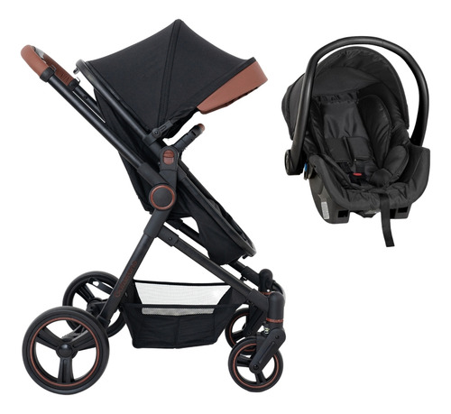 Carrinho De Bebê Galzerano Ivy E Bebê Conforto Preto