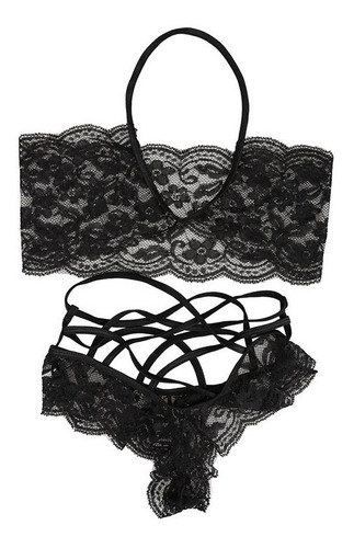 Coordinado De Dama Boxer Y Bra Encaje Tanga De Mujer Pantale
