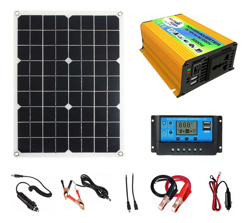 Inversor Energía Del Kit Inicio Del Panel Solar 300w Y 12v