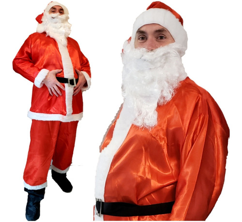 Disfraz De Papa Noel - Raso/excelente -