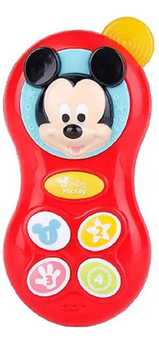 Celular Disney  Sonoro Ratón Mickey  Para Bebé 3+