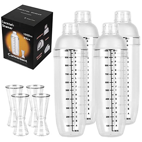 Pazstarle - Set De Coctelera 4 Piezas 33oz, Reg