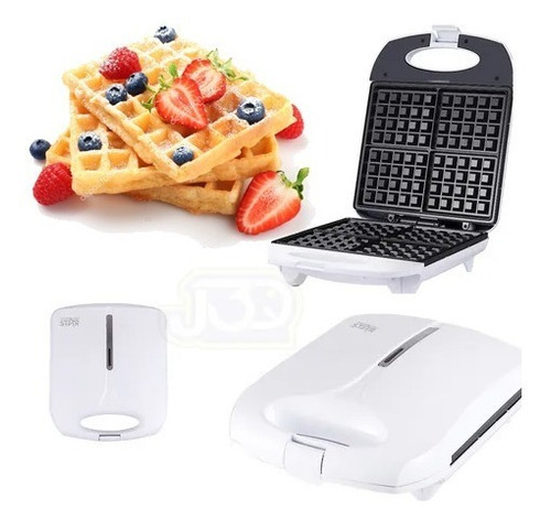 Waflera Electrica Maquina Para Hacer Wafles Grande Huevos Color Blanco