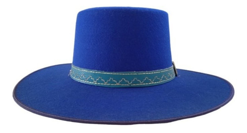 Sombrero Cordobes Lana Azul Español Unisex Vintage Hipster