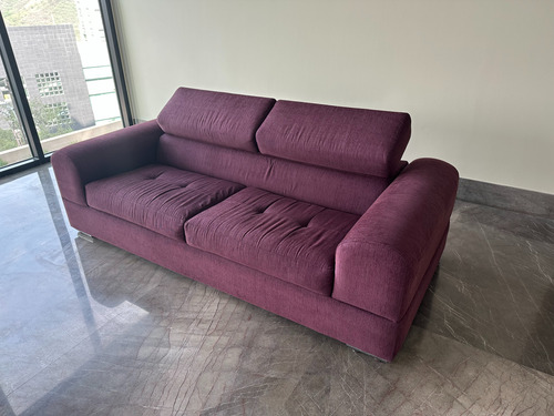 Sillon 3 Plazas C/respaldo Ajustable Morado Morado Liso (Usado)