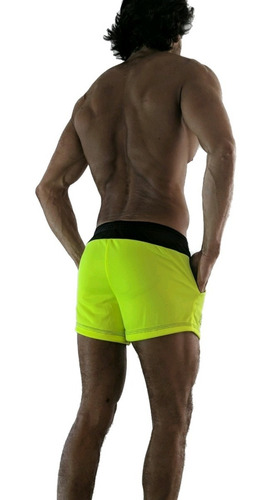 Id481 Mini Short Entallado Pantalon Corto Hartl Amarillo Flu